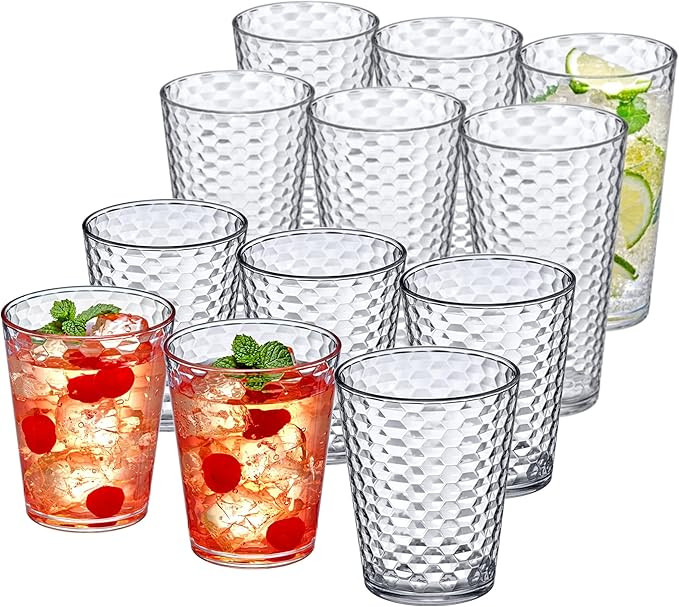 Amazing Abby - Snowflake - 16-Ounce and 24-Ounce Plastic Tumblers (Set of 12), Plastic Drinking G... | Amazon (US)