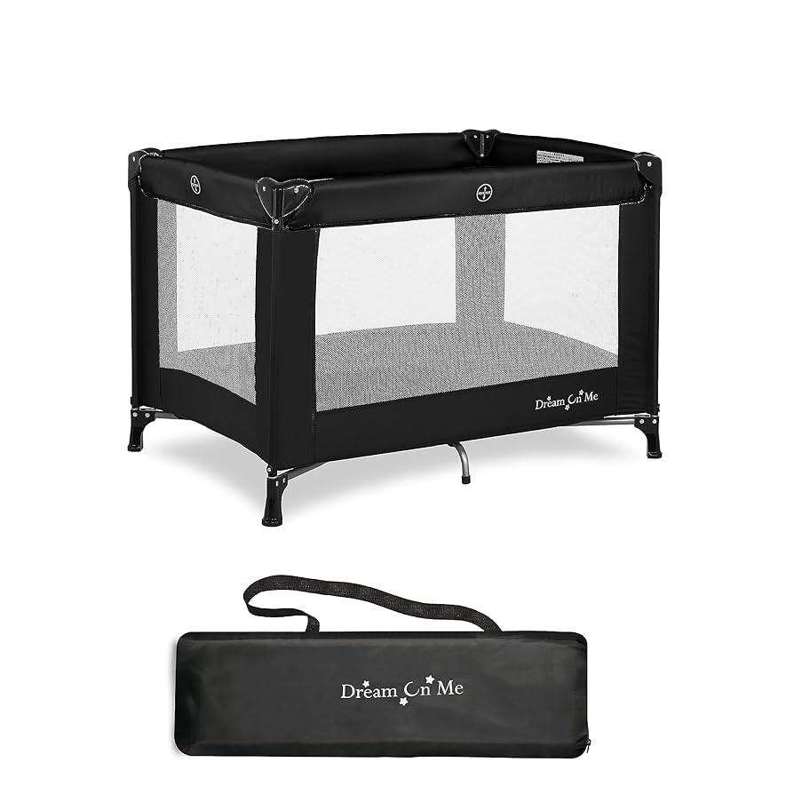 Dream On Me Nest Portable Playard in Black with Carrybag an Shoulder Strap, Lightweight, Packable... | Amazon (US)