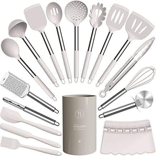 Silicone Cooking Utensils Set - Heat Resistant Kitchen Utensils,Turner Tongs,Spatula,Spoon,Brush,... | Amazon (US)