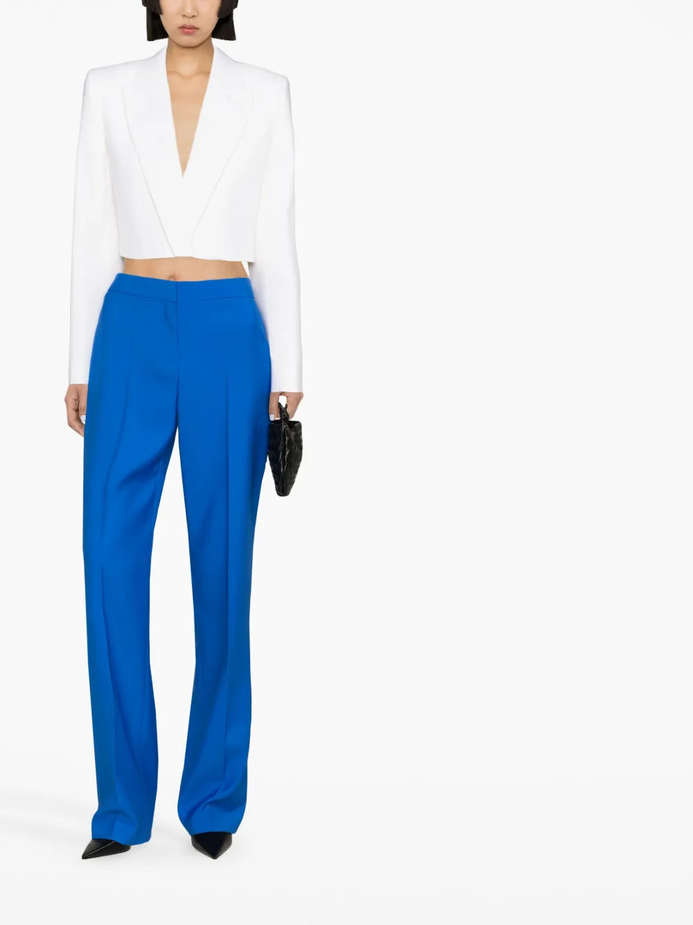 Alexander McQueen Cropped Wool Blazer - Farfetch | Farfetch Global