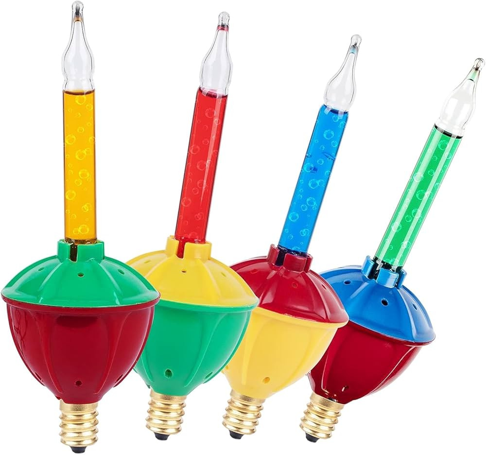 4 Pack Bubble Lights Replacement Bulbs, Red Orange Blue Classic Christmas Lights Bulbs, Multicolo... | Amazon (US)
