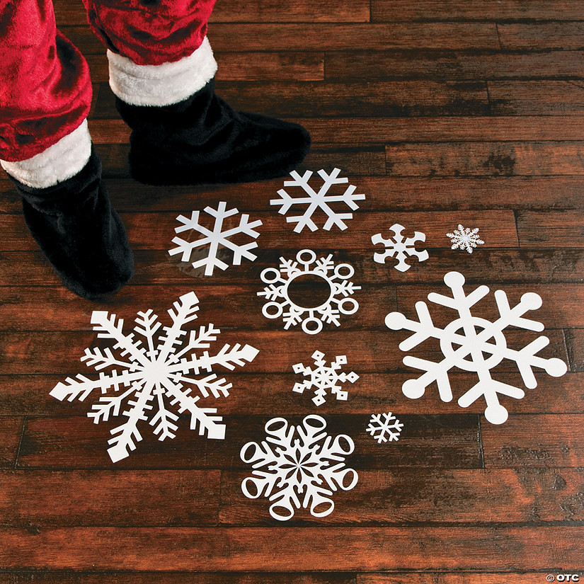 2 1/2" - 13 3/4" Snowflake Vinyl Classroom Floor Decals - 15 Pc. | Oriental Trading Company