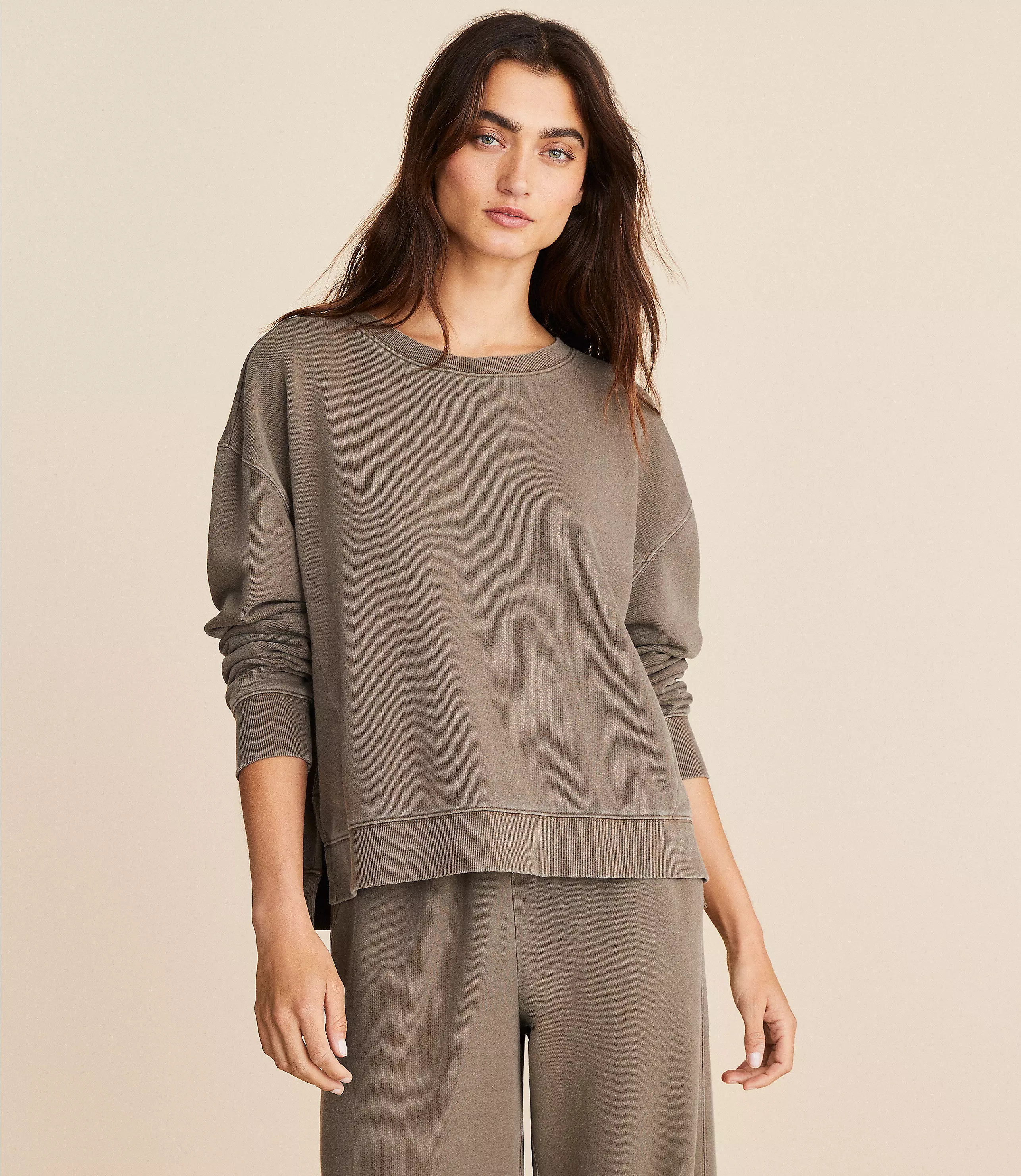Lou & Grey Washed Cozy Cotton Sweatshirt | LOFT