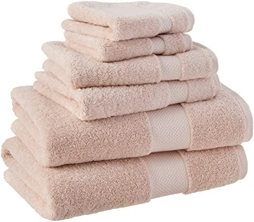 Amazon Aware 100% Organic Cotton Plush Bath Towels - 6-Piece Set, Blush | Amazon (US)