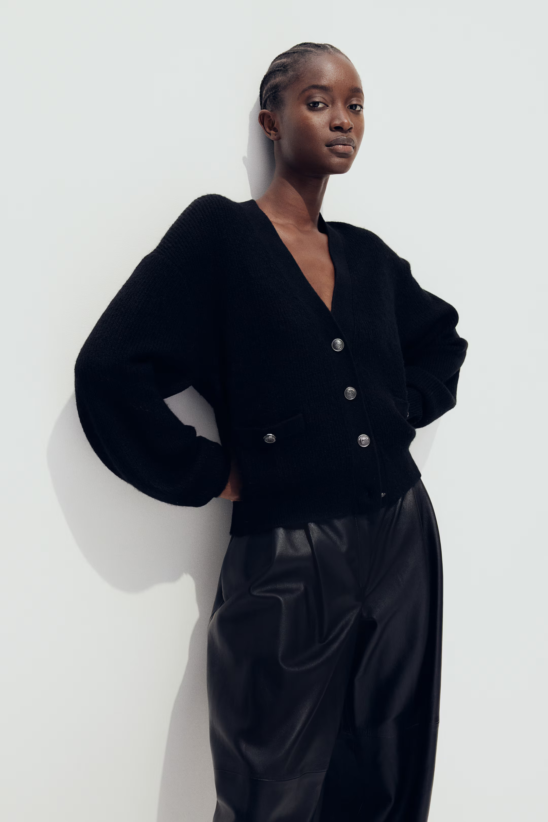 Rib-Knit Cardigan - Dark gray melange - Ladies | H&M US | H&M (US + CA)