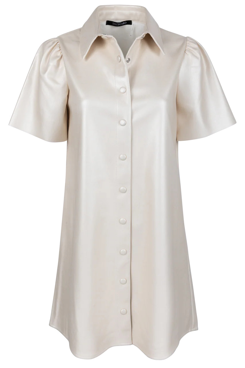 Dolce Cabo Vegan Leather Western Flutter Shirt Dress | Pinto Ranch | Pinto Ranch