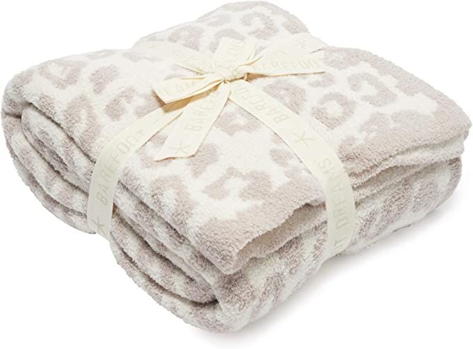 Barefoot Dreams CozyChic Barefoot in The Wild Throw Stone/Cream One Size | Amazon (US)