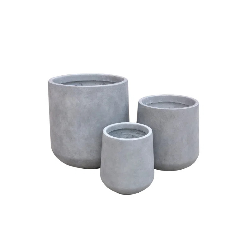 Michele 3-Piece Concrete Pot Planter Set | Wayfair North America