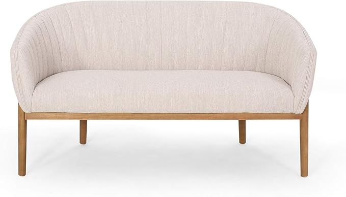 Great Deal Furniture Deborah Mid-Century Fabric Loveseat, Beige | Amazon (US)
