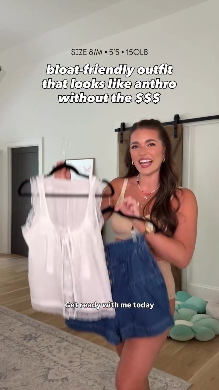Top TTS - M white. Shorts TTS - M dark blue (29” waist, 41” hips). Stretchy white tank TTS - M. Fave bra TTS - M in nuude color. Fave undies size L. Sandals TTS - M. Watermelon gloss + 20 admire lip stain. Sunglasses & necklaces here too • anrabess 

 #LTKdayinmylife #LTKgrwm #LTKootd
