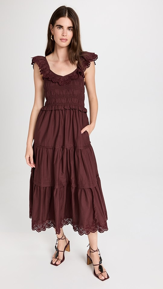 Ruffle Neck Lucie Midi Dress | Shopbop