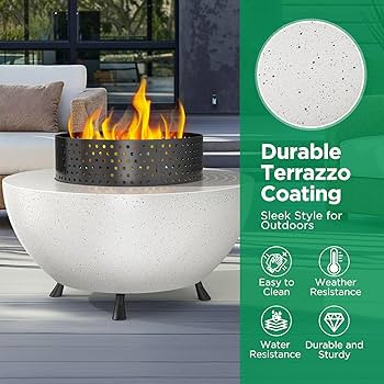 Silonn 29″ Propane Fire Pit Table with Windproof Guard, 50000 BTU Fire Pit Table, CSA-Certified... | Amazon (US)