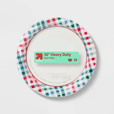 Holiday Disposable Plates - Red Green Plaid - 10" - 24ct - up&up™ | Target