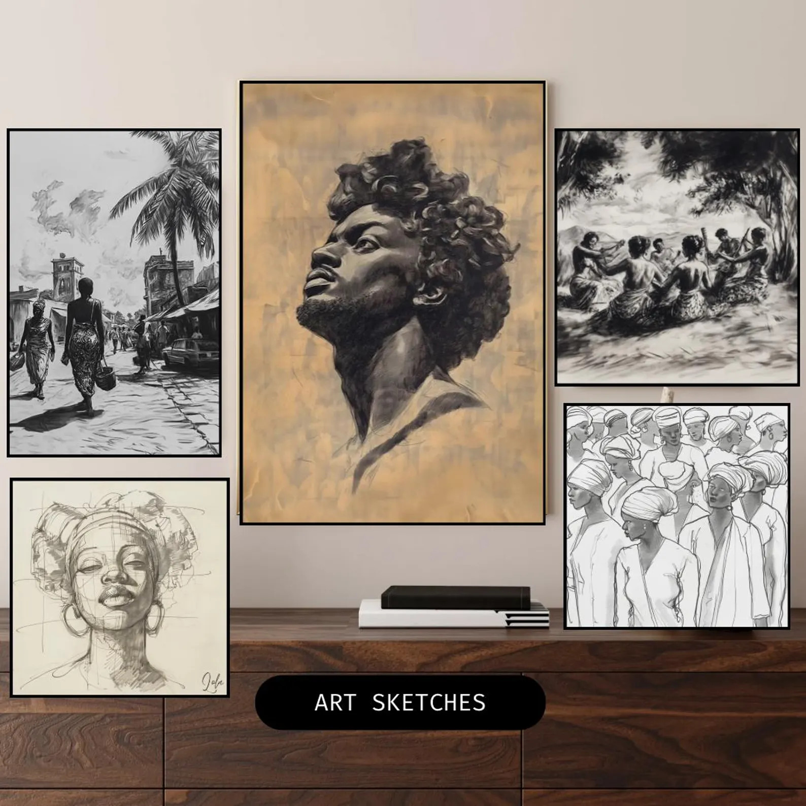 Sketches Physical Art Black Woman Wall Art African Woman Art Female Portrait Print  Illustration ... | Etsy (Global)