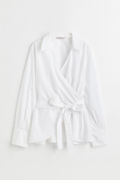 Wrapover cotton blouse | H&M (UK, MY, IN, SG, PH, TW, HK)