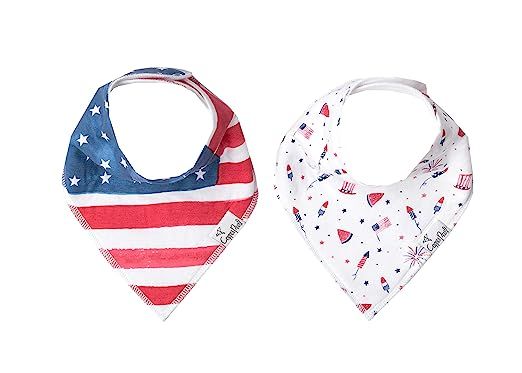 Baby Bandana Drool Bibs for Drooling and Teething 2-Pack Fashion Bibs Gift Set “Patriot” by C... | Amazon (US)