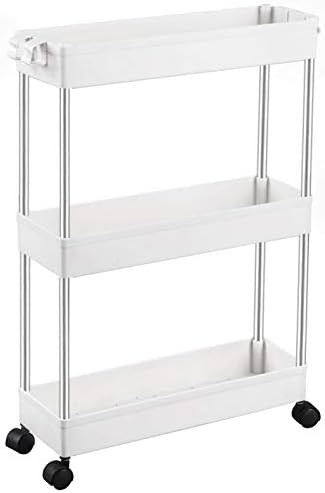 SPACEKEEPER 3 Tier Slim Storage Cart Mobile Shelving Unit Organizer Slide Out Storage Rolling Uti... | Amazon (US)