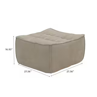 Magic Home Khaki Linen Polyester Small (Under 30 in. ) Bean Bag Modern Fireside Floor Ottoman for... | The Home Depot