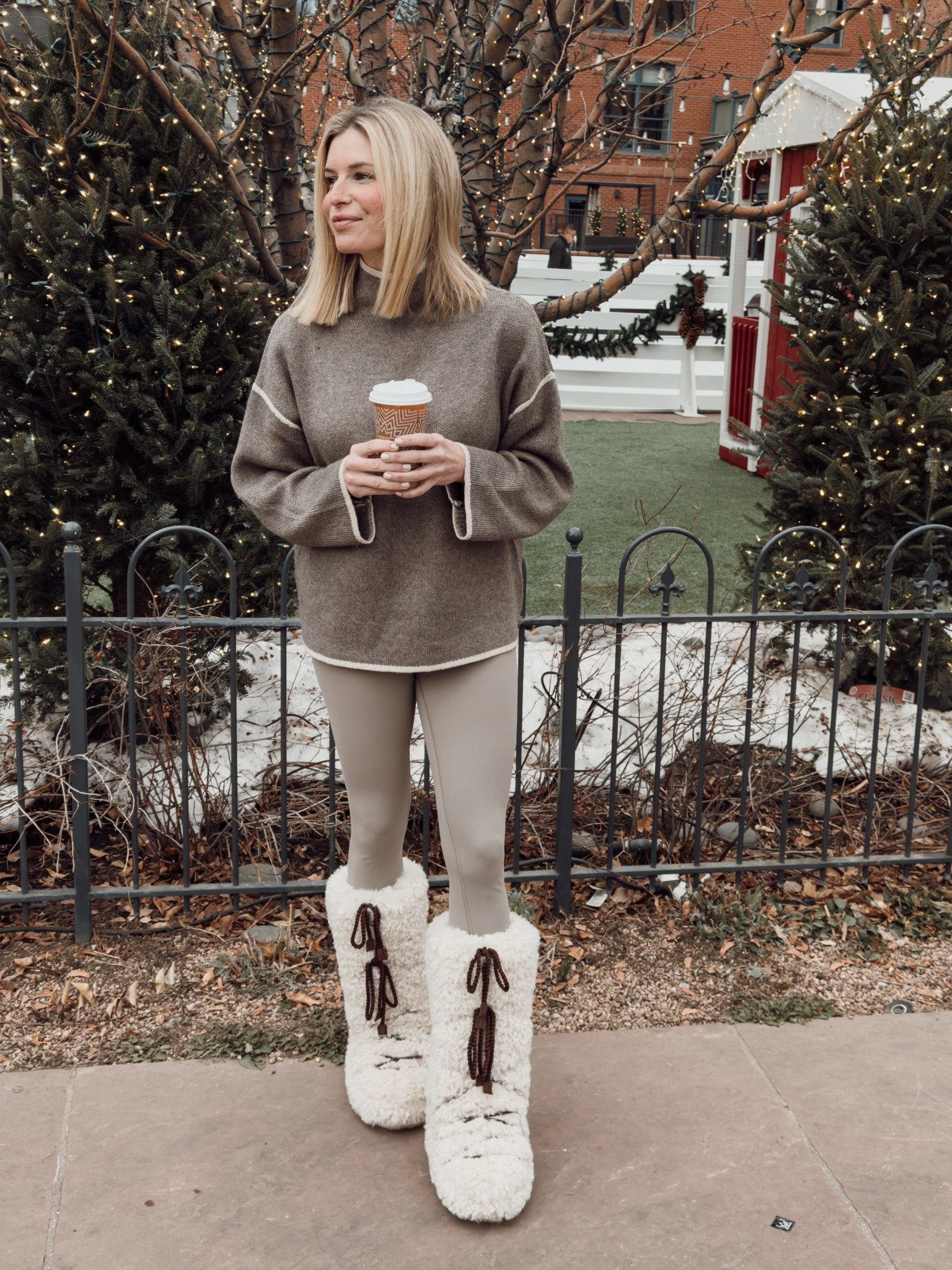 Aspen outfit 🤍 These Moon Boots are so warm! Love this Zara sweater with leggings. Everything TTS

#LTKTravel #LTKSeasonal #LTKActive