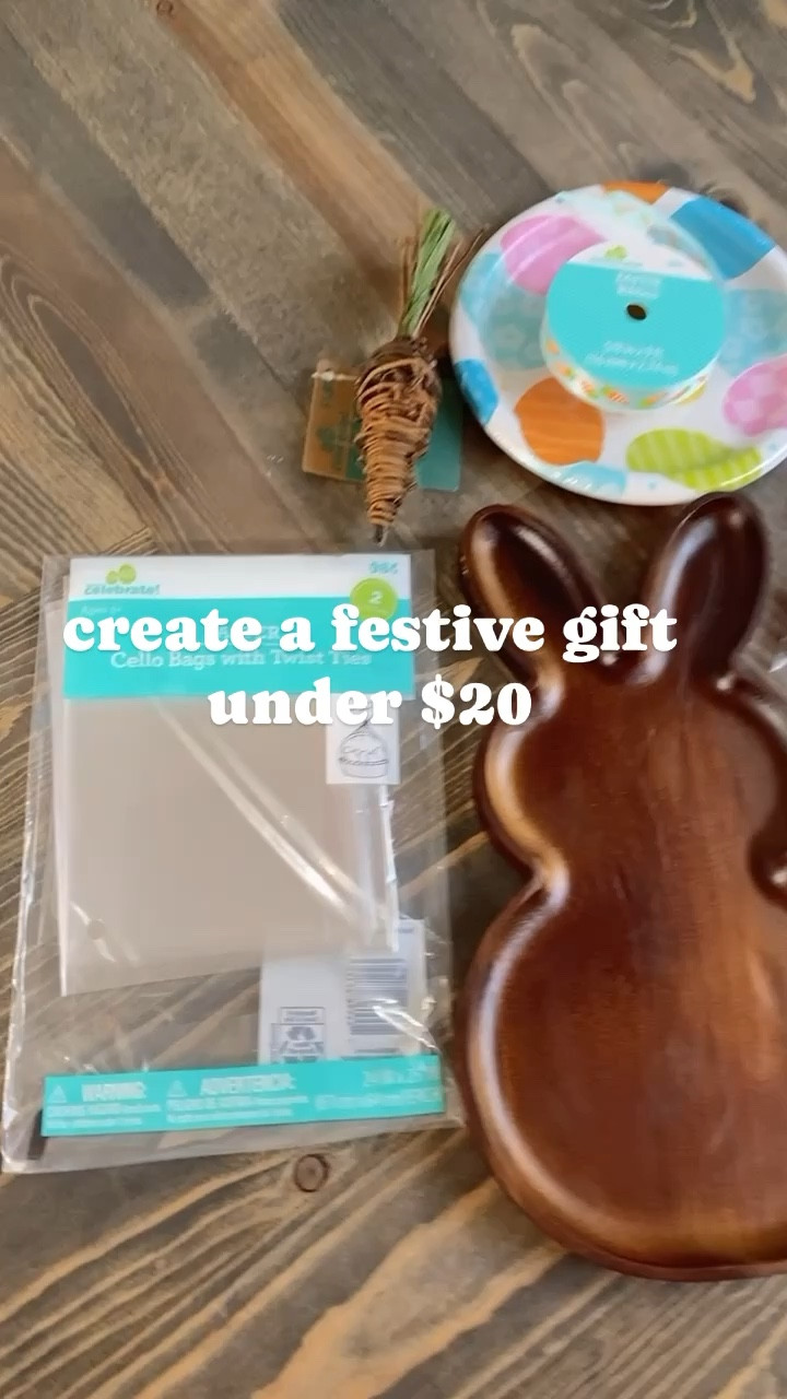 Let’s create a fun gift under $20
:
What’s inside? Bunny charcuterie tray, festive toothpicks, napkins, and a precious decorative carrot. Complete the look with clear wrap, a bow, and little note. 

#LTKparties #LTKSeasonal #LTKhome