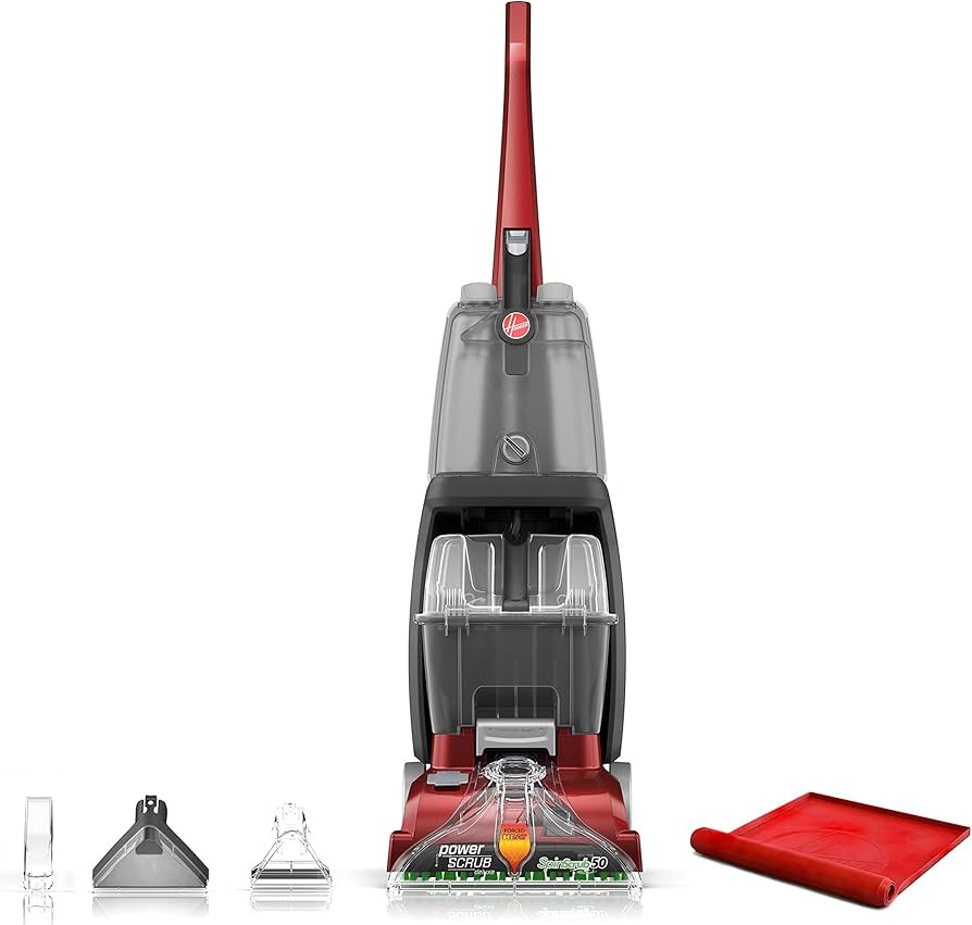 Amazon.com - Hoover, Red Power Scrub Deluxe Carpet Cleaner Machine, Upright Shampooer, with Stora... | Amazon (US)