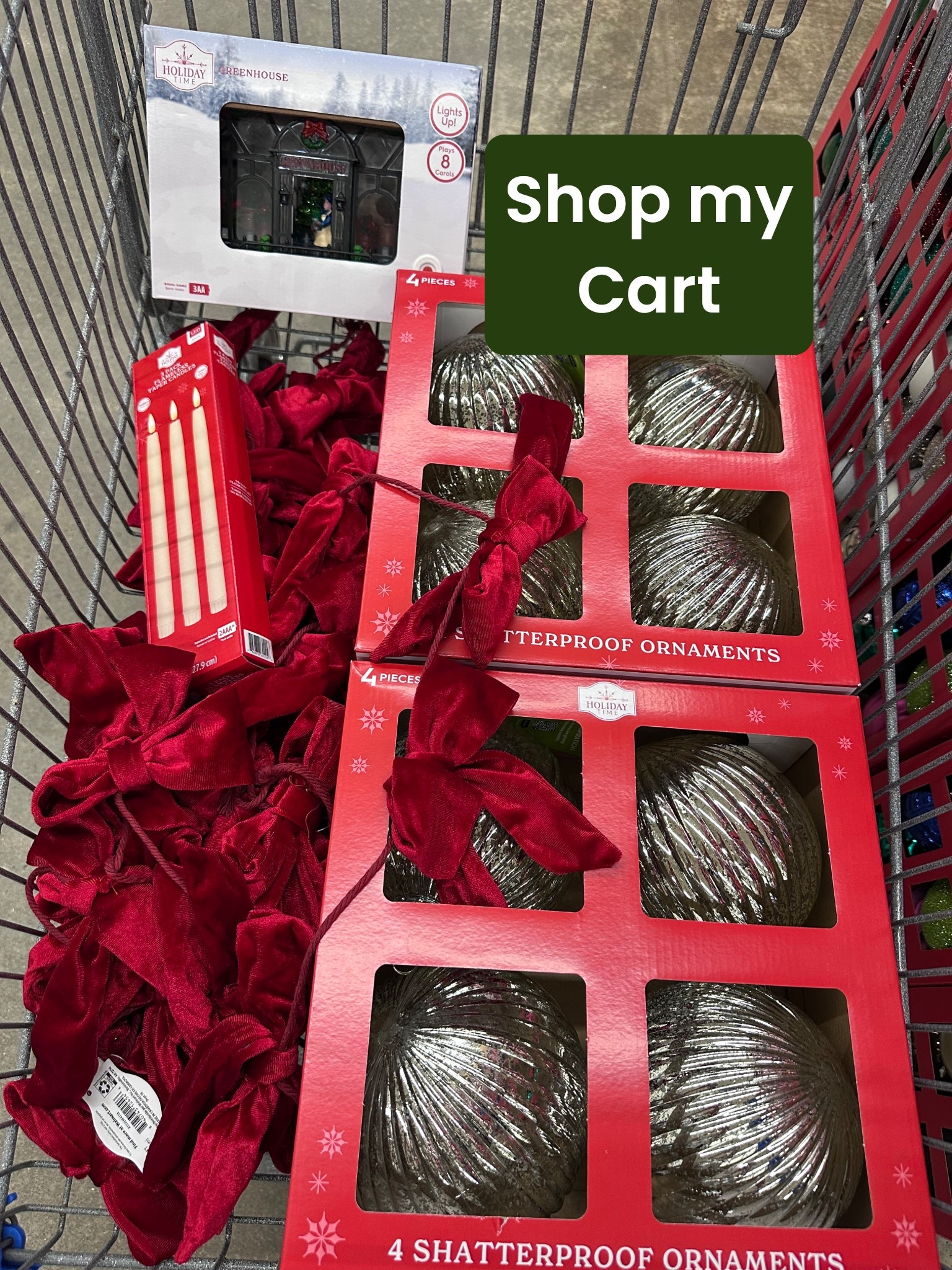 One thing about the good Christmas decor, you have to buy it when you see it! I love this velvet bow Christmas garland and don’t get me started on those large mercury glass inspired shatterproof ornaments. You know I had to pick up another set of the led taper candles and that holiday greenhouse village, yea it came home with me. Some of this is already selling out, check your store if it’s not available to buy online. 

#LTKSeasonal #LTKHoliday #LTKGiftGuide