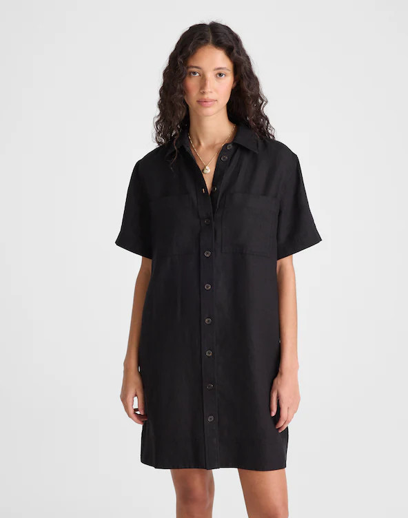Relaxed Mini Shirtdress in 100% Linen | Madewell
