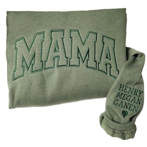 Pofily Custom Mama Embroidered Sweatshirt Kids Names, Personalized Gifts For New Mom, Wife Mommy Nanny Nonnie Yaya Birthday Mothers Day Wife Gifts For Mom Grandma | Amazon (US)