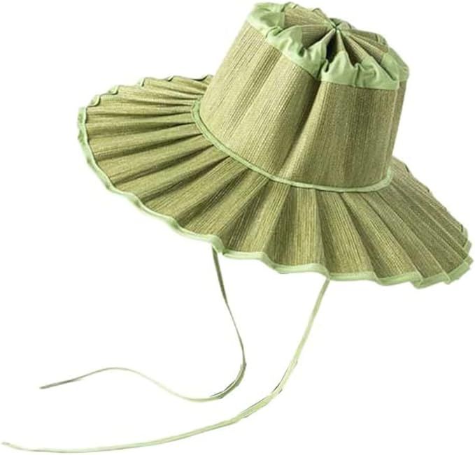 Womens Wide Brim Sun Hat Beach Hat for Women UPF 50+ Foldable Roll Up Stylish Trendy Floppy Cap | Amazon (US)