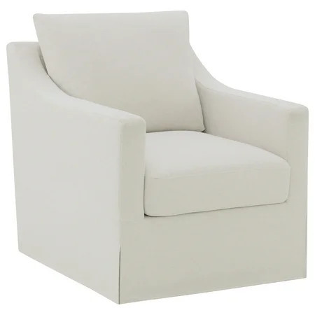 Winter Upholstered Sloped Arm Accent Swivel Chair Beige | Walmart (US)