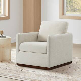 Kyle Linen Polyester Swivel Mid Century Accent Chairs Upholstered Arm Chair for Living Room or Bedroom | The Home Depot