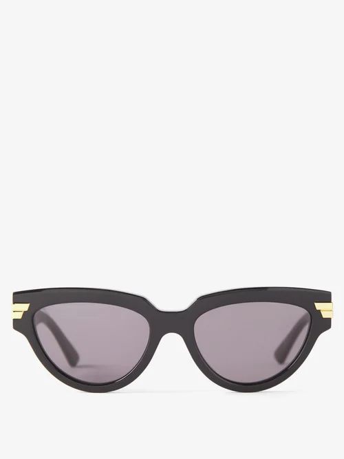 Bottega Veneta - Cat-eye Acetate Sunglasses - Womens - Black | Matches (US)