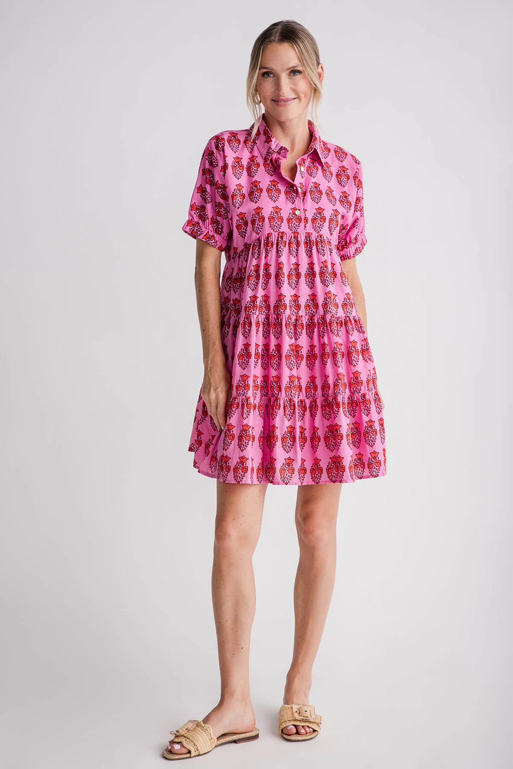 THML Medallion Print Collared Dress | Social Threads