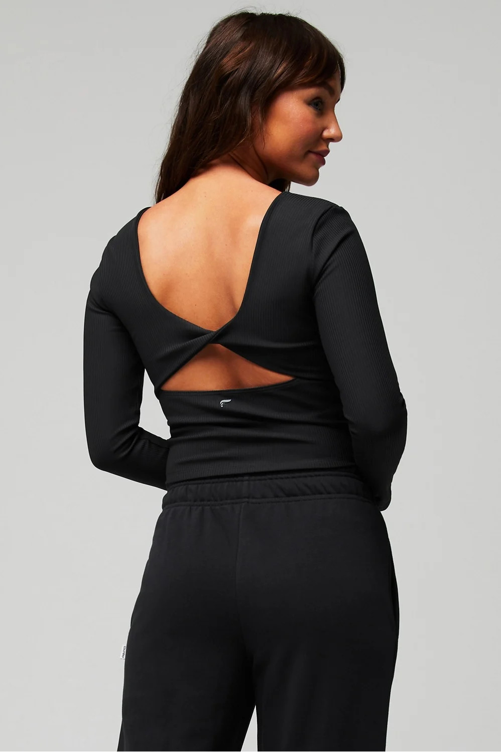 Oasis PureLuxe Rib Twist Long-Sleeve Top | Fabletics - North America