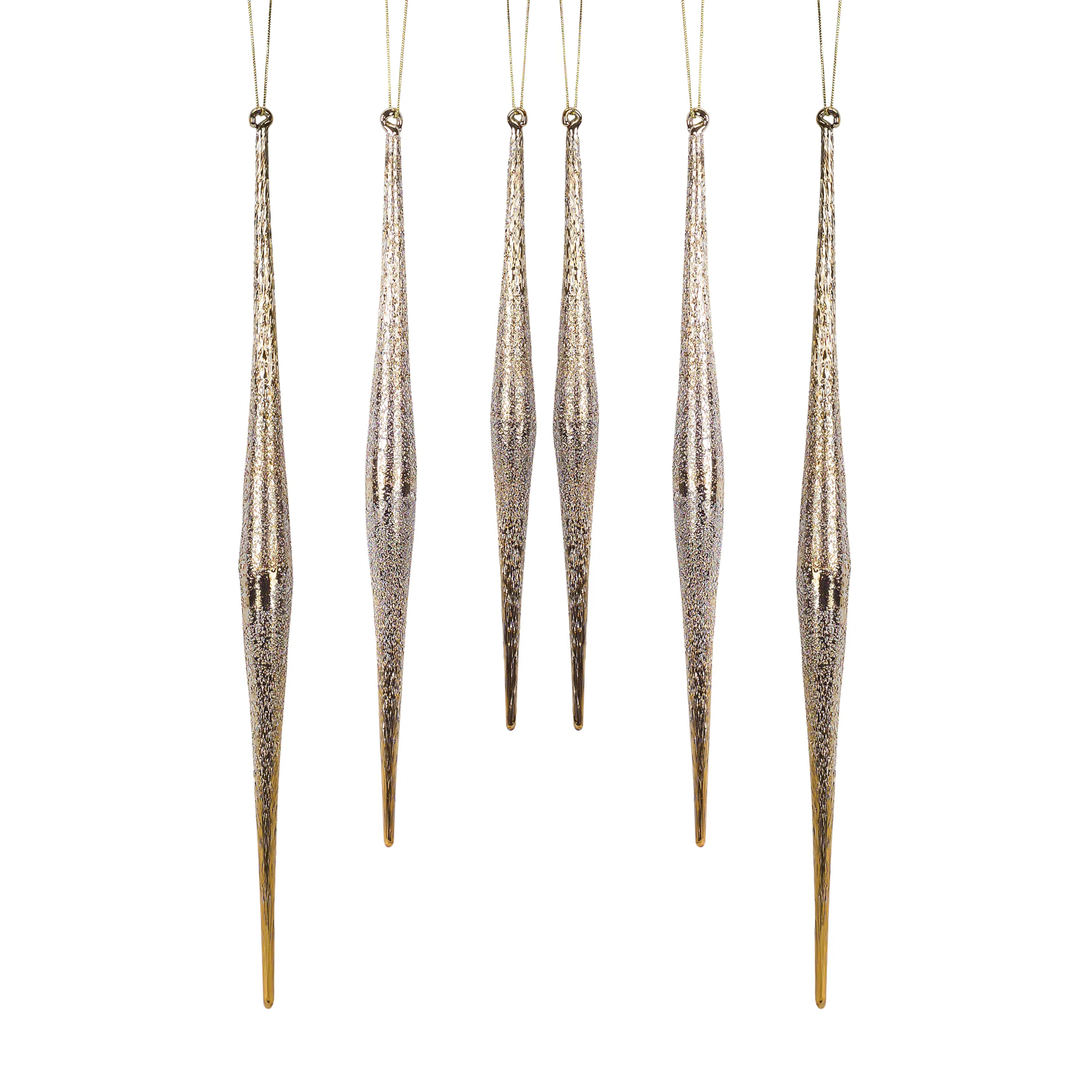 The Holiday Aisle® Icicle (Set Of 6) 9.75"H, 11.75"H, 13.25"H Glass & Reviews | Wayfair | Wayfair North America