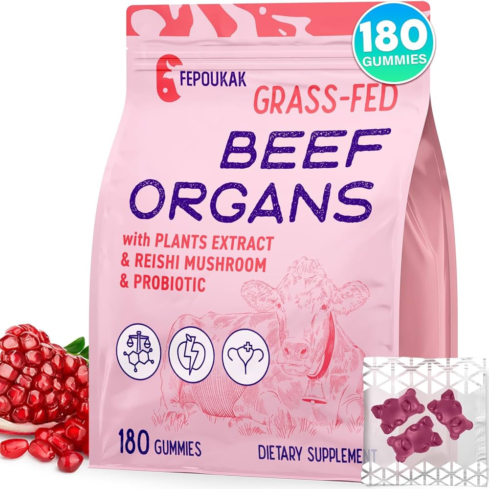 (180 Gummies) Beef Organ Supplement for Women - 5300mg Beef Liver, Kidney, Uterus & 10 More, for ... | Amazon (US)