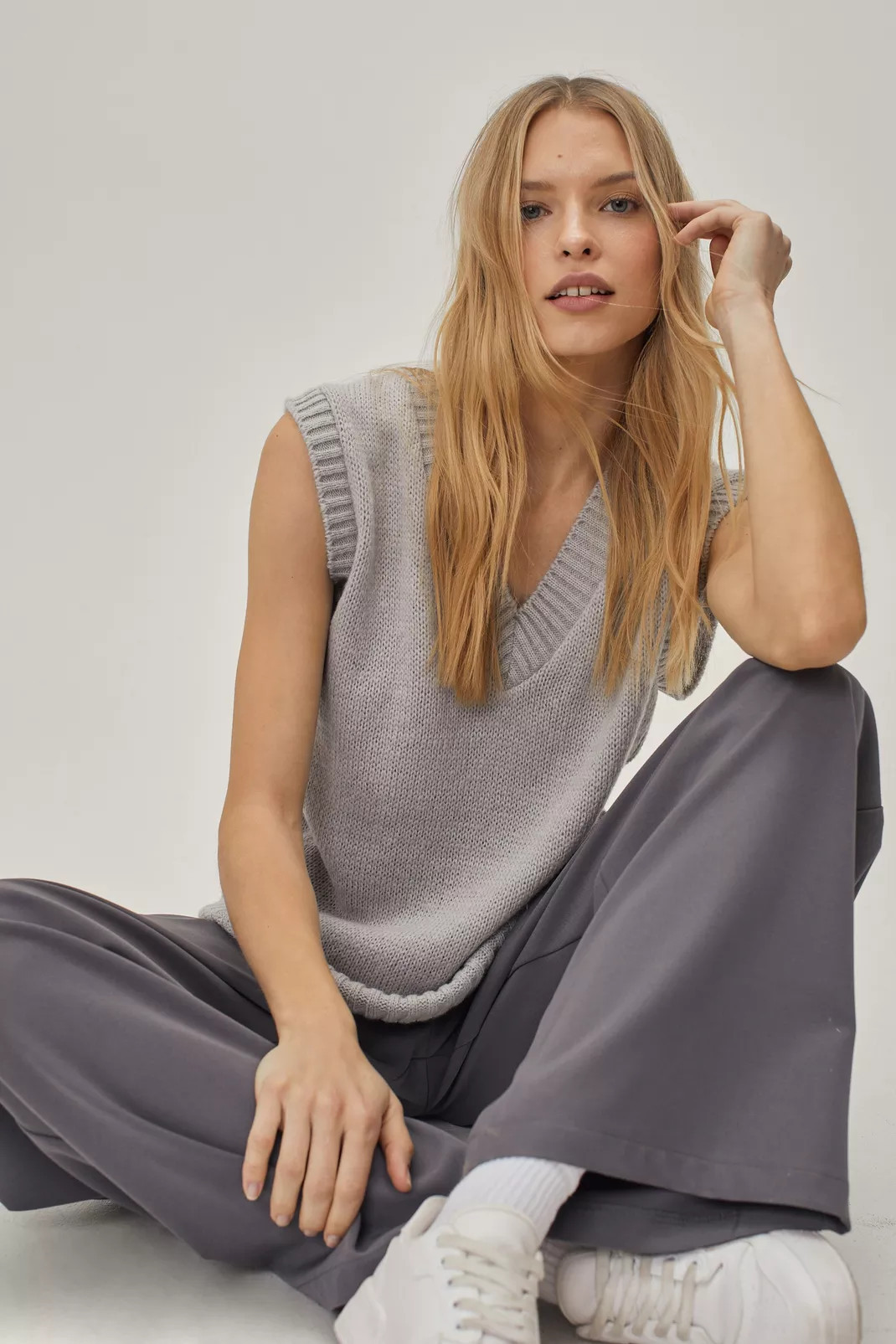 V Neck Loose Fit Sweater Vest | Nasty Gal (US)