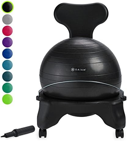 Gaiam Classic Balance Ball Chair – Exercise Stability Yoga Ball Premium Ergonomic Chair for Hom... | Amazon (US)