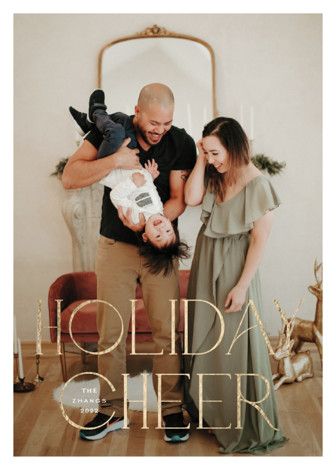 "Holiday Cheer" - Customizable Foil-pressed Holiday Cards in White by Leah Bisch. | Minted