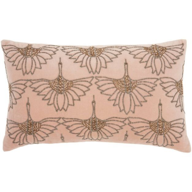 12"x20" Sofia Beaded Flowers Lumbar Throw Pillow - Mina Victory | Target