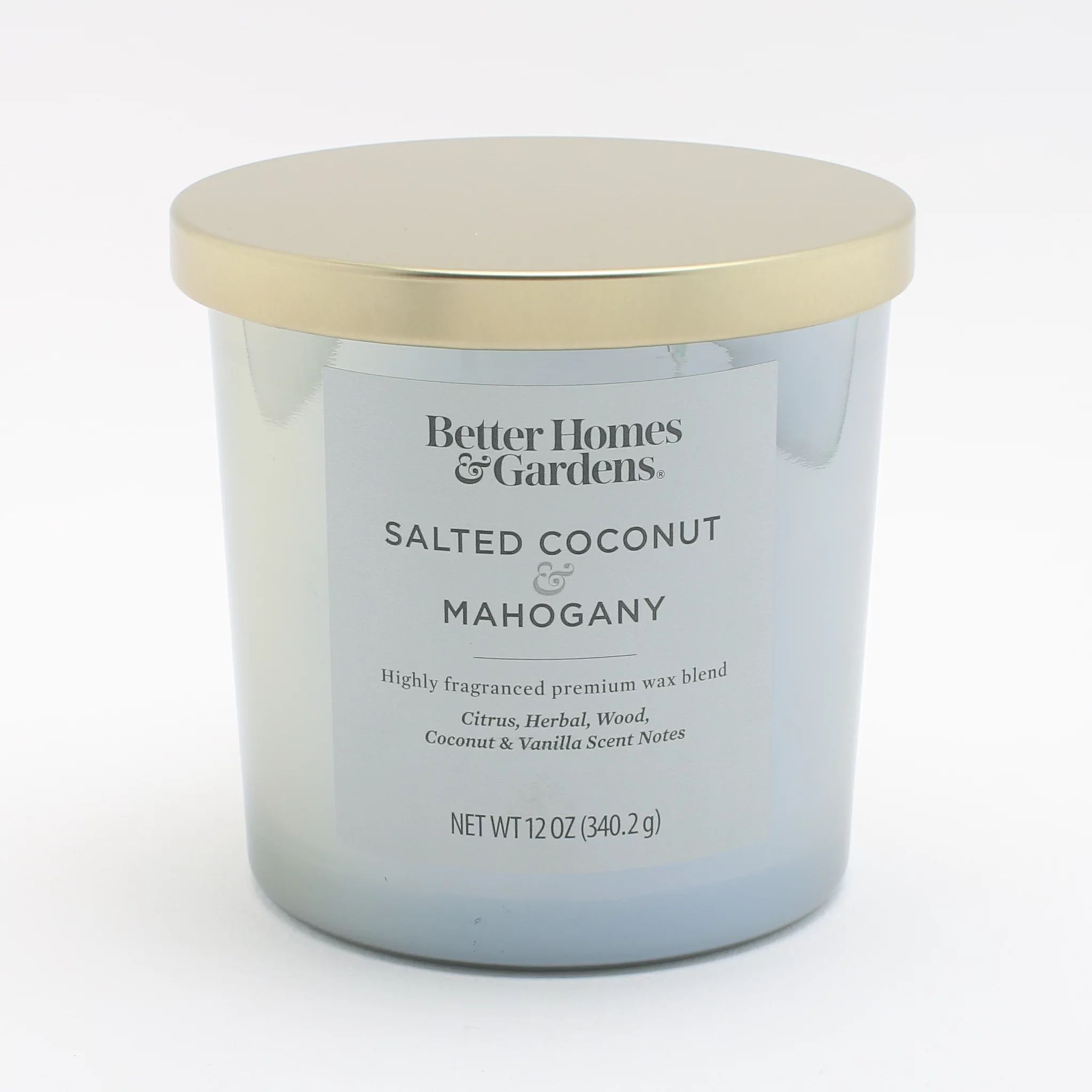 Better Homes & Gardens 12oz Salted Coconut & Mahogany Scented Iridescent Single-Wick Jar Christma... | Walmart (US)
