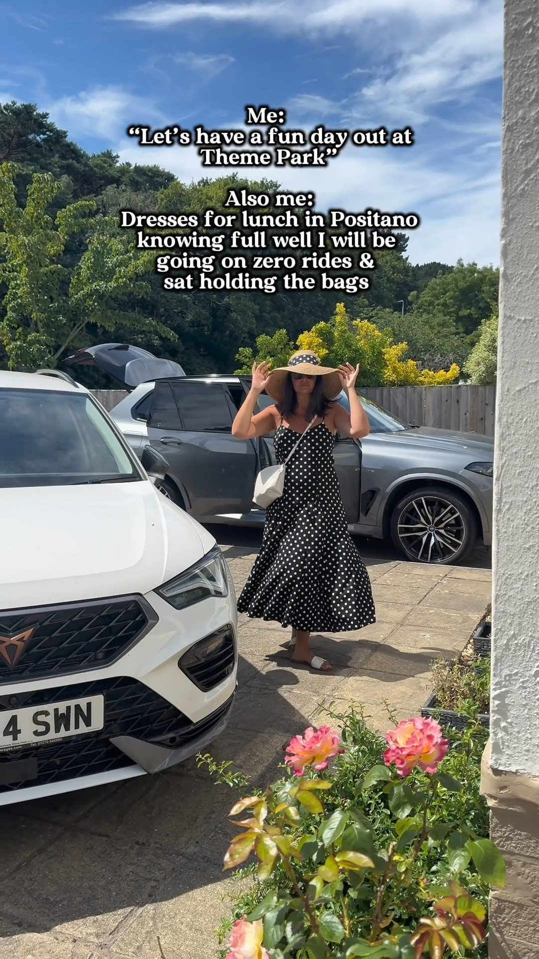 I don’t do rides, never have, never will, but if I’m going to hold the bags and take the photos, I’m going to look good doing it! 😂

Wearing my new polka dress and matching hat 👒 my hat I can’t. Link, but it s from Lipsy 🤍

#LTKuk #LTKsummer #LTKmidsize