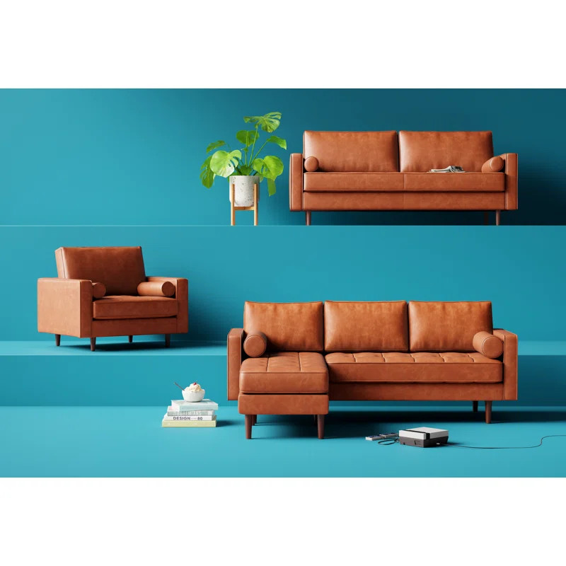 Hailee 84'' Leather Sofa | Wayfair North America