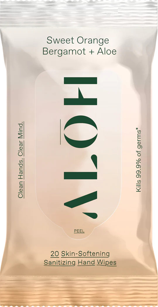 Sweet Orange Bergamot + Aloe Skin-Softening Sanitizing Hand Wipes | ALŌH