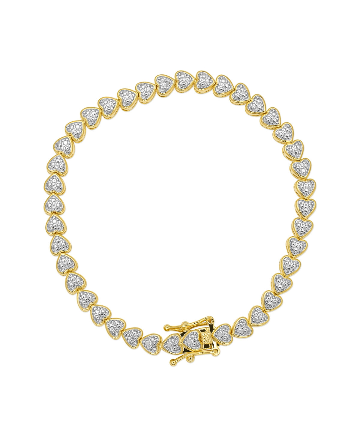 Macy's Diamond Accent 0.005 ct. t. w. Heart Link Bracelet - Gold | Macy's