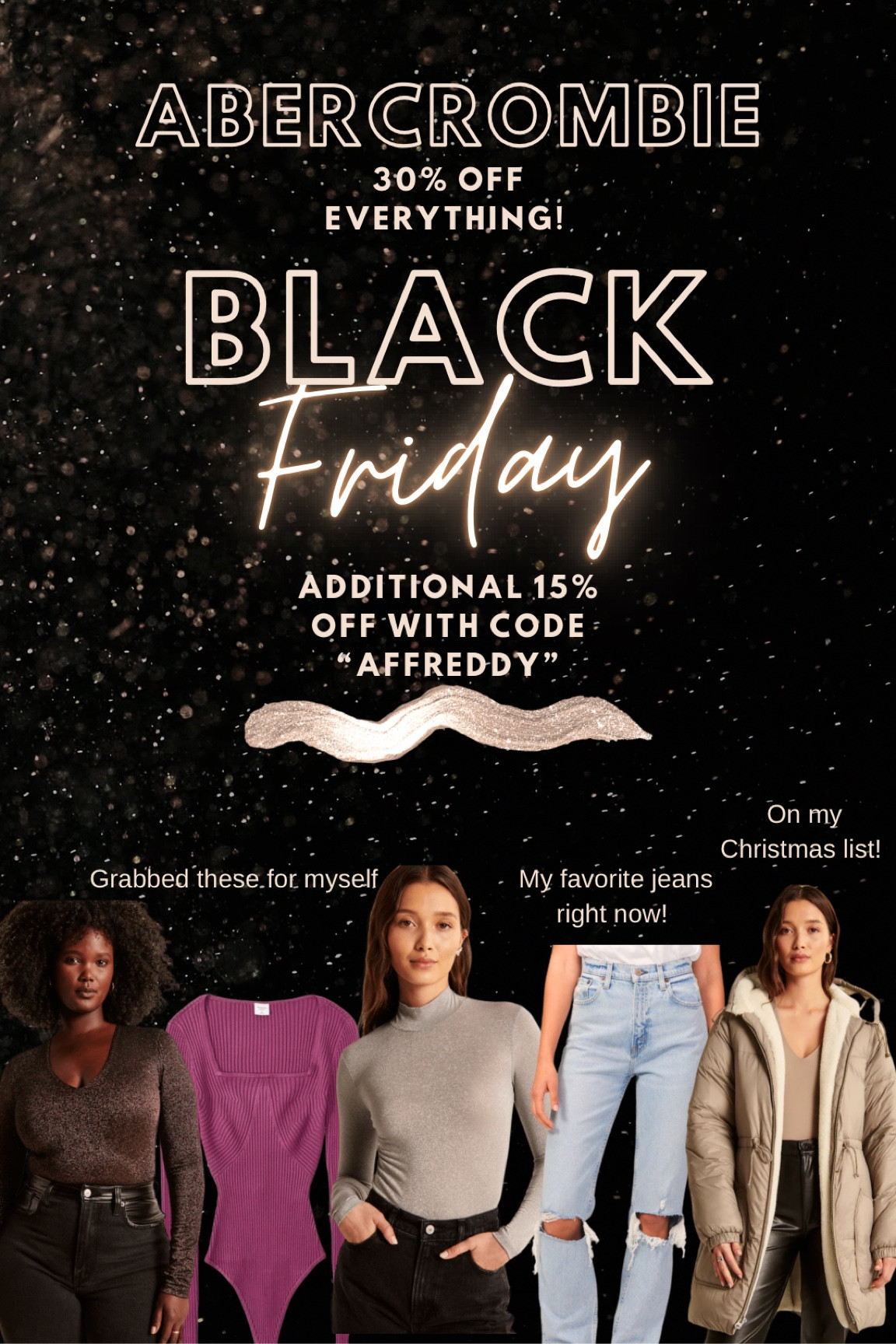 30% off everything at Abercrombie! Extra 15% off with code “AFFREDDY”! Happy shopping 🛍️ 


Jeans, bodysuit, sweater, holiday outfit, Christmas outfit, wedding guest, party dress, thanksgiving 

#LTKGiftGuide #LTKHoliday #LTKCyberweek