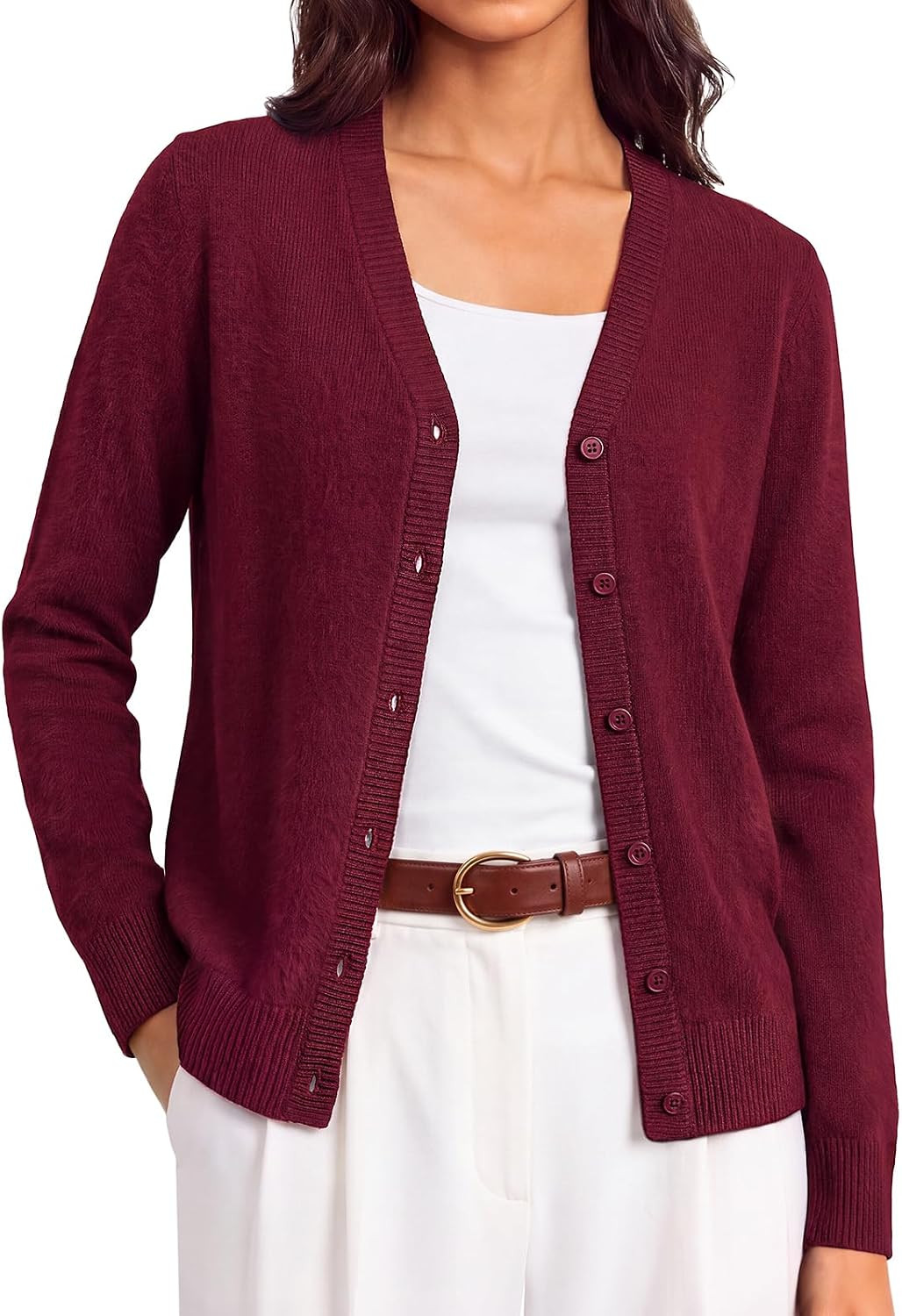 GRACE KARIN Cashmere Cardigan Sweaters for Women Merino Wool Fall Outfits | Amazon (US)