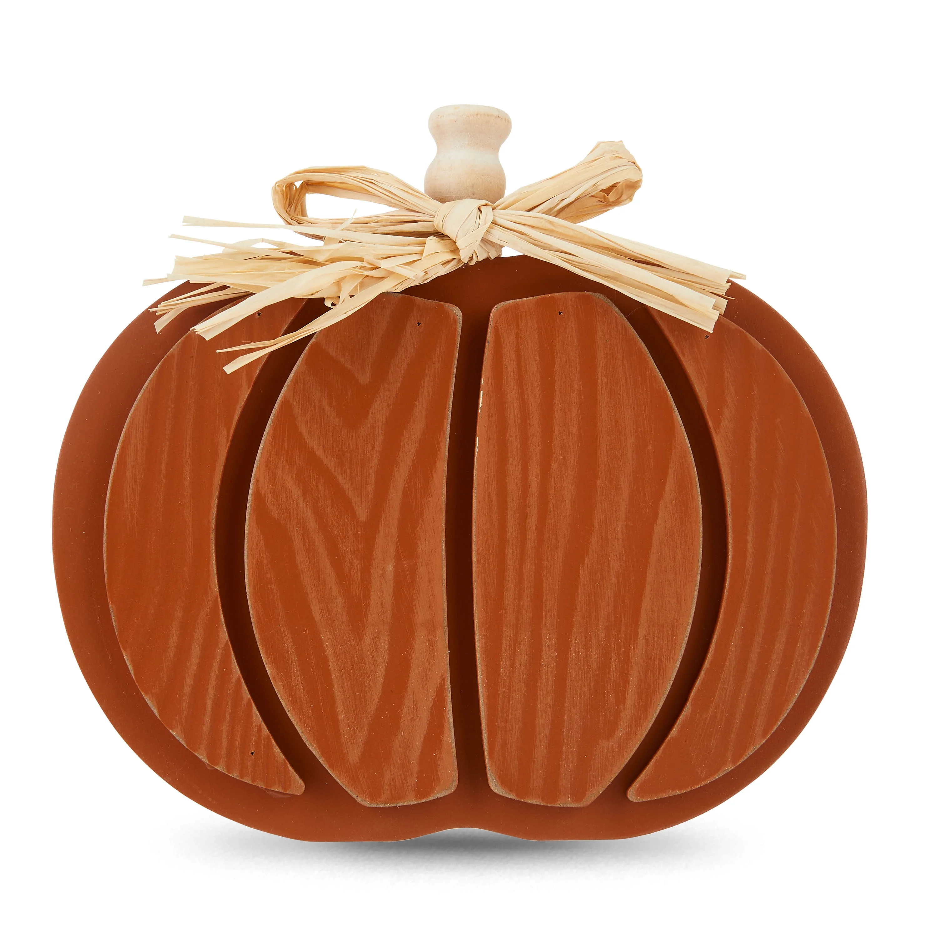Harvest Orange MDF Pumpkin Tabletop Decoration, 6.7 in, by Way to Celebrate | Walmart (US)