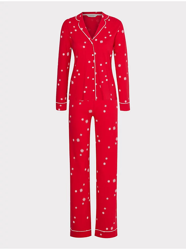 Christmas Red Snowflake Long Sleeve Shirt Pyjamas | George at ASDA