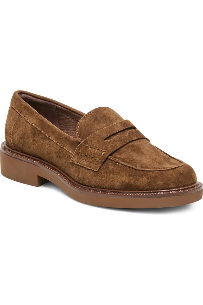 Dolce Vita Tiggy Penny Loafer in Mahogany Suede at Nordstrom, Size 11 | Nordstrom